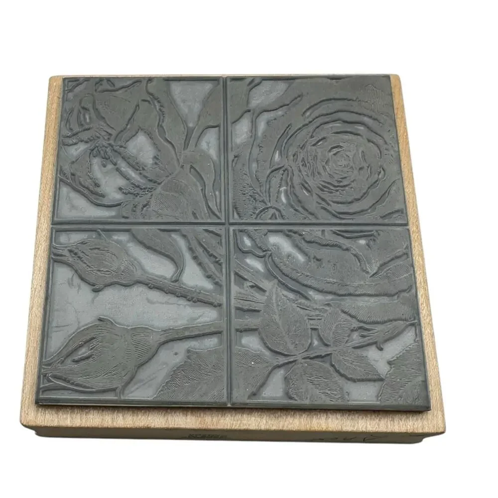 Roses Rubber Stamp Large 4.5 inch Scrapbooking Crafting Teacher Classroom